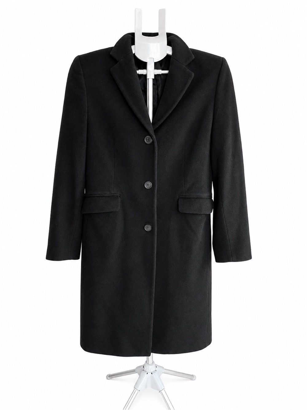 Vintage J.Crew Wool Blend Single Breasted Overcoat Black Archival S M